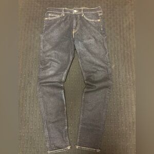 H&M Men's Slim Straight Jeans in Dark Blue Denim
